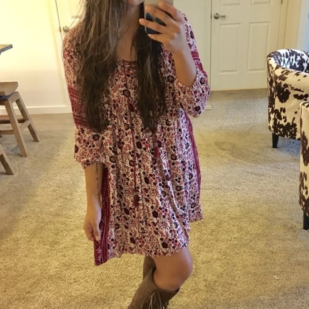 Floral boho shift dress